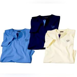 Men's Pack of 3 Classic T-Shirts - Blue, Navy, Ecru